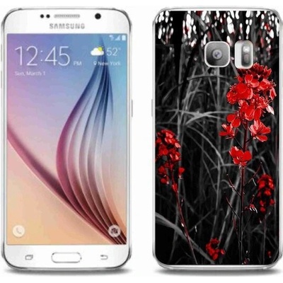 Pouzdro mmCase Gelové Samsung Galaxy S6 Edge - červená rostlina