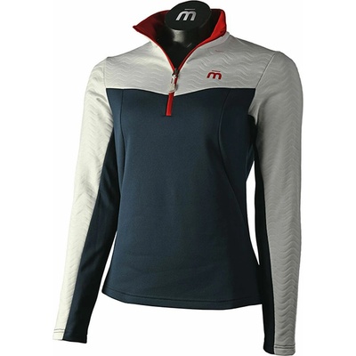 Mico Maglia 1/2 Collo 1/2 Zip W X-Perf tmavo modrá biela červená