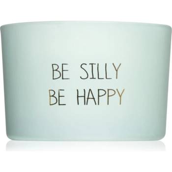 My Flame Lifestyle Minty Bamboo Be Silly Be Happy ароматна свещ с дървен фитил 7x5 см