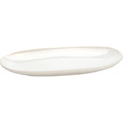 Clay Oválný servírovací keramický talíř Lumi 38x23 cm světle krémová glazura