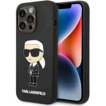 KARL LAGERFELD Кейс Karl Lagerfeld KLHMP14LSNIKBCK за iPhone 14 Pro 6.1"", твърд, черен / черен, Silicone Ikonik Magsafe