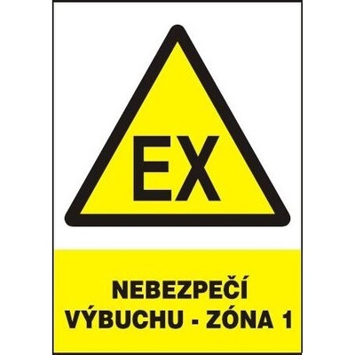 Nebezpečí výbuchu - zóna 1, tabulka 210x297mm, samolepka A4