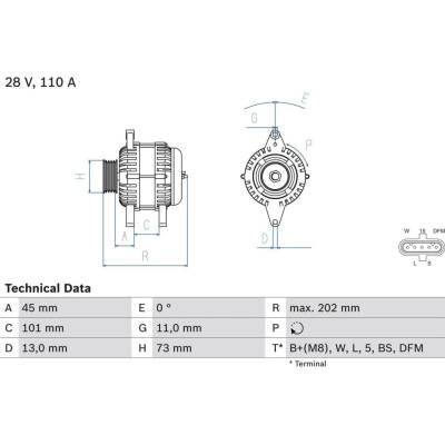 Generátor BOSCH 0 986 049 350 (0986049350)