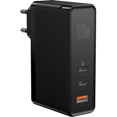 Baseus GaN 2 Pro Charger 120W (CCGAN-J01) - захранване за ел. мрежа за лаптопи, смартфони и таблети с USB и 2xUSB-C изходи с технология за бързо зареждане и USB-C кабел