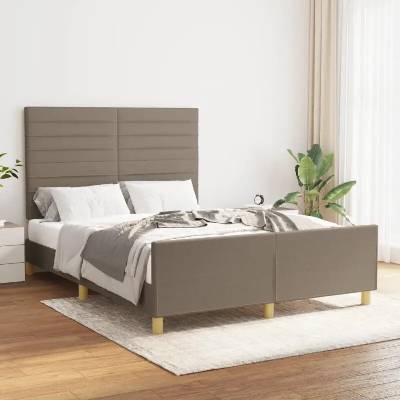 vidaXL 3125134 Rám postele s čelem taupe textil