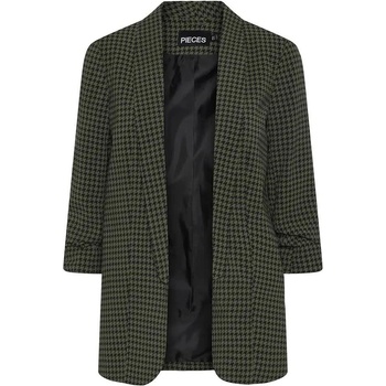 PIECES Сако Pieces Boss 3/4 Printed blazer - Green (Duffel Bag / Aop Houndstooth)