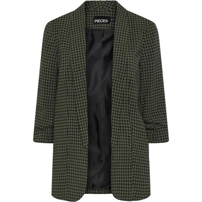 PIECES Сако Pieces Boss 3/4 Printed blazer - Green (Duffel Bag / Aop Houndstooth)