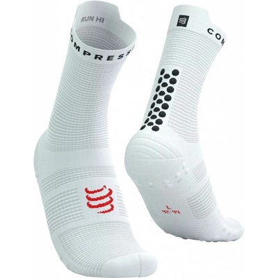 Compressport Pro Racing v4.0 Run High ponožky biela/ čierna