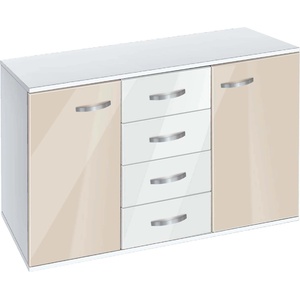 Bogdan Furniture G Скрин с четири чекмеджета и две врати Мебели Богдан модел bm-ava1200, крем гланц с бяло