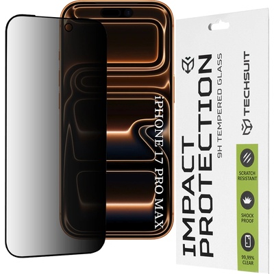 Techsuit Протектор за iPhone 17 Pro Max - Techsuit - 111D Privacy Full Glue - Черен