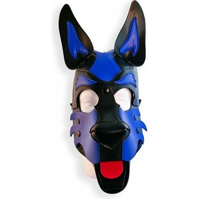 Brutus Pup Hood Black-Blue, kukla pre puppy play z umelej kože
