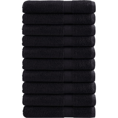 vidaXL Премиум кърпи за сауна SOLUND 10 бр черни 80x200 см 600 gsm (137436)