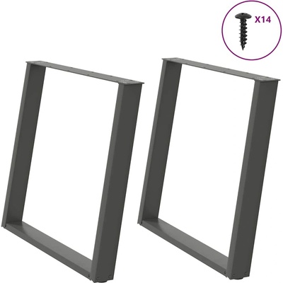Omaxi 311337 Nohy k jídelnímu stolu ve tvaru U 2 ks antracitové 90 x 72-73 cm ocel