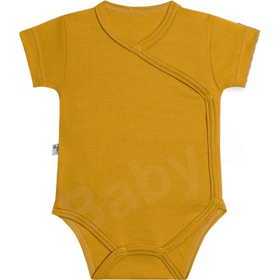 Baby Service Kojenecké body zavinovací krátký rukáv okrová
