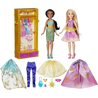 Hasbro Disney Šatní skříň + panenky Jasmína a Rapunzel