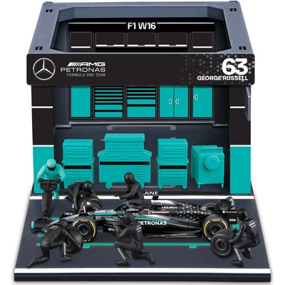 Bburago Formula Racing F1 Pit Pass set MercedesAMG Petronas W16 2025 63 George Russell 1:43