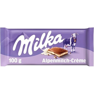 Milka Alpine Milk Cream mliečna čokoláda z alpského mlieka s mliečnou náplňou 100 g