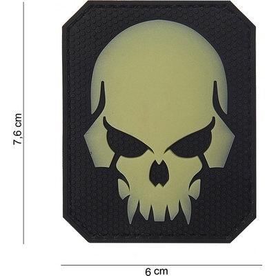 FOSCO - USA - V.O. Nášivka Lebka pirát - VELCRO, 3D PVC -