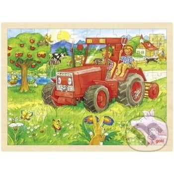 Goki na desce Červený traktor 96 dílků