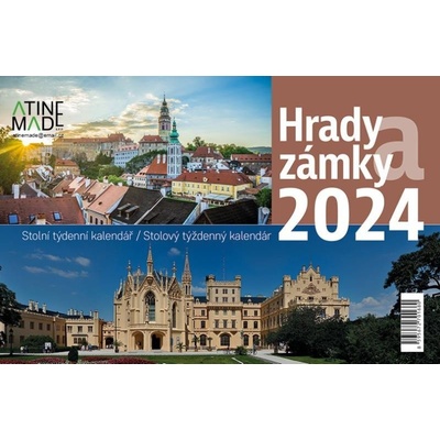 Hrady a zámky stolný týždenný 225 x 150 mm 2024