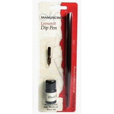Manuscript Leonardt Dip Pen sada hrot + násadka + inkoust Černý – Zbozi.Blesk.cz