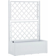 STEFANPLAST Samozavlažovací kvetináč NATURAL DELUXE 100x43x142cm biela, s mriežkou