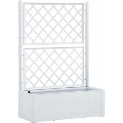 STEFANPLAST Samozavlažovací kvetináč NATURAL DELUXE 100x43x142cm biela, s mriežkou