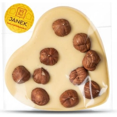 Čokoládovna Janek Srdíčko s lískovými ořechy bílé 70 g