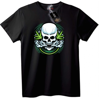 NOONEBRAND Тениска Череп и Пушек - XL, Black