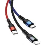 USAMS Кабел USAMS Nylon Cable U26 3in1 3m 2A Fast Charge (Lightning/microUSB/USB-C) (SJ412USB01)