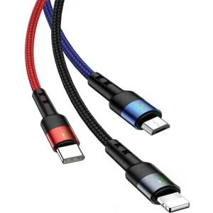 USAMS Кабел USAMS Nylon Cable U26 3in1 3m 2A Fast Charge (Lightning/microUSB/USB-C) (SJ412USB01)