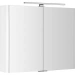 SAPHO - Огледален шкаф с LED осветление, 86x70x17 см, бял LU085-0030 (LU085-0030)