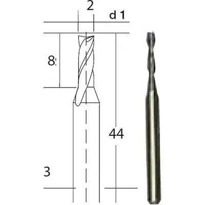Proxxon 28759 Tvrdokovová spirálová fréza 2 mm