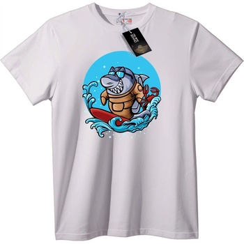 NOONEBRAND Тениска Сърфиране Акула & Краб - 2XL, Black