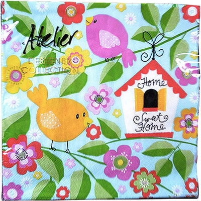 Atelier servítky Birds home 33x33cm 20ks