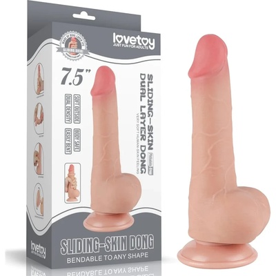 Пенис дилдо с тестиси, плъзнете кожата му, 19, 5см. - Sliding Skin Flesh 3 (LVTOY00719)