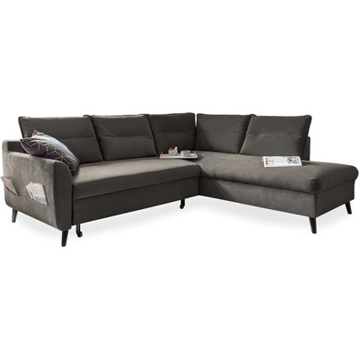 Тъмносиво кадифено ъглово канапе L, десен ъгъл Stylish Stan - Miuform (Stylish Stan 2QL-HAEECR OTT25)