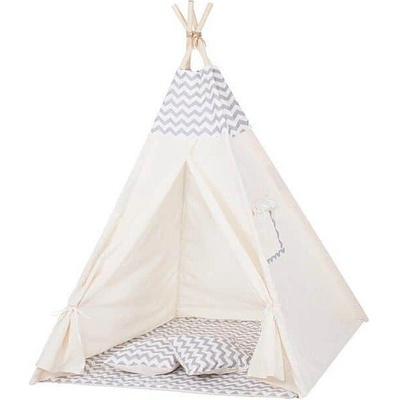 SPRINGOS Zigzag Teepee stan pre deti Šedý