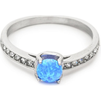 Bruno Prsten se syntetickým kamínkem MODRÝ OPÁL S4382