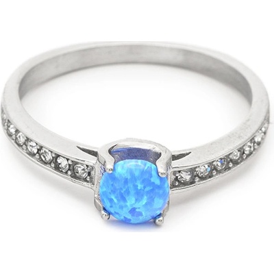 Bruno Prsten se syntetickým kamínkem MODRÝ OPÁL S4382