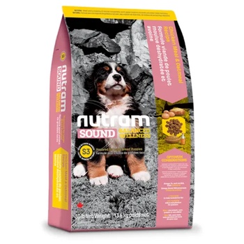 Image 1 of Nutram S3 Nutram Sound Balanced Wellness® Large Breed Natural Puppy Food, Рецепта с пилешко, лющен ечемик, грах и моркови, за подрастващи кученца от ЕДРИ ПОРОДИ от 3 до 18 месецa, Канада - 13, 6 кг