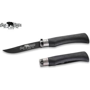 ANTONINI oldbear 9303/23 mnk / Джобно ножче с никелиран месингов предпазен пръстен - черно 100 мм (aec0030)