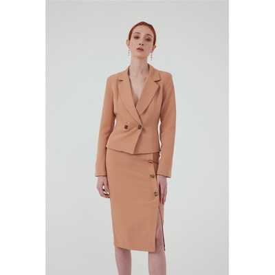 Base Дамска пола с копчета - Камел #309391 (309391_Камел)