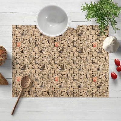 Biante prostírání PML-093 Pes mezi kočkami na hnědobéžovém 30x40cm