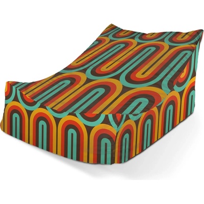 Sablio Sedací vak Lounge Retro vlny 80 x 95 x 50 cm