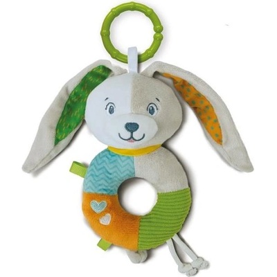 Clementoni Плюшена дрънкалка с дръжка - Зайче