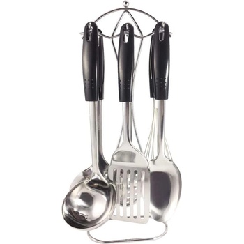 Elekom Комплект кухненски прибори, черен ЕК-7067 К - 7 части, стил и функционалност за вашата кухня