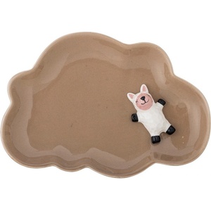 Bloomingville Mini Кафява глинена детска чиния 14x20 cm Dolly - Bloomingville Mini (82061696)