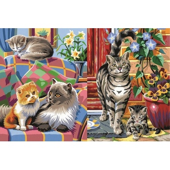 Image 1 of KSG Crafts KSG Craft - Рисуване по номера - Котета две картини