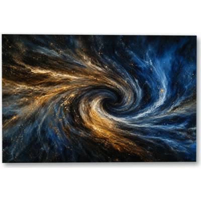 Plakát – Kosmický vír v modré a zlaté Bez rámu Ano Bez rámu 135 × 90 cm